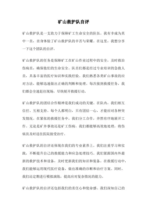 矿山救护队自评