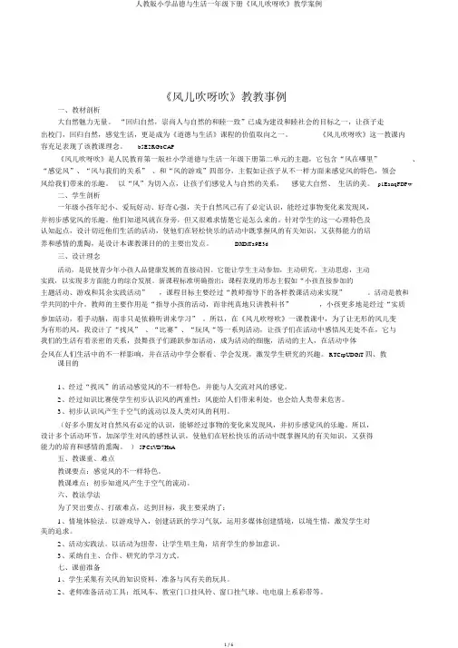 人教版小学品德与生活一年级下册《风儿吹呀吹》教学案例