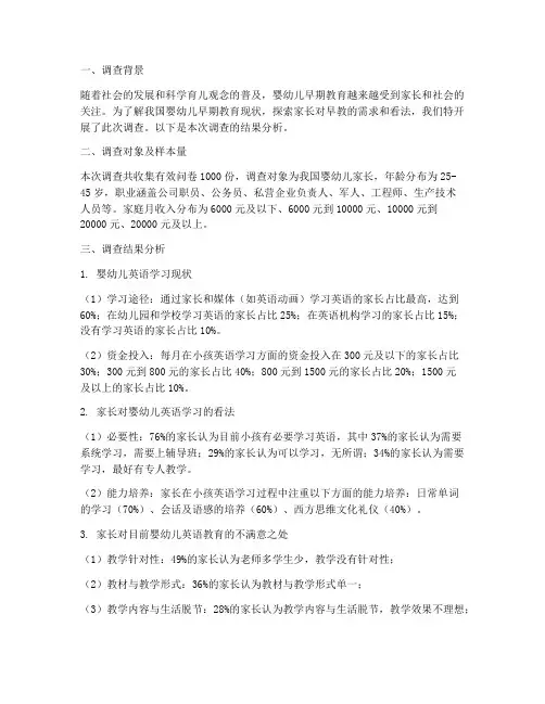 早教调查问卷结果模板