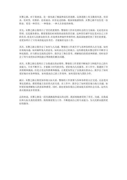 从警之路的感悟