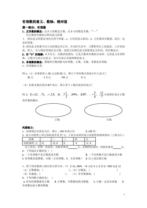 有理数的意义包括知识点与配合练习