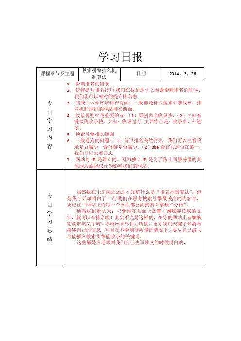 搜索引擎排名机制算法