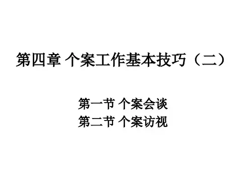 第04章  个案工作基本技巧(二)——会谈和访视