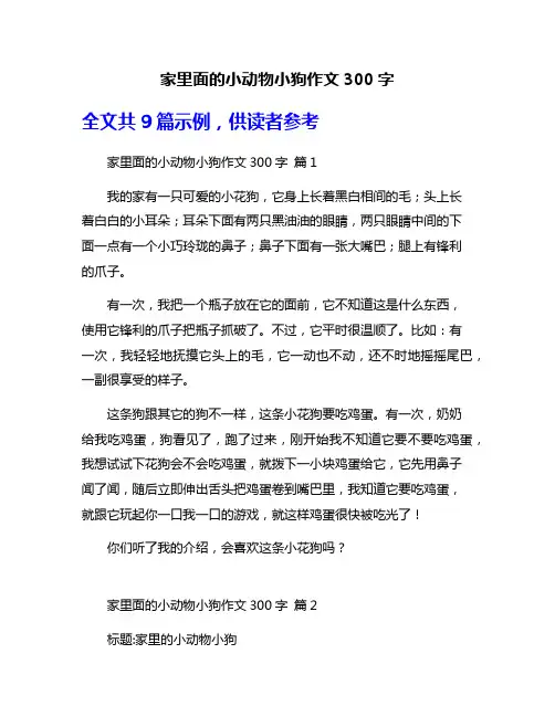 家里面的小动物小狗作文300字