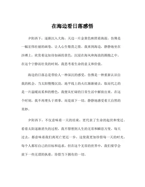 在海边看日落感悟