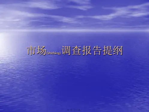 市场调查报告提纲(共13张PPT)