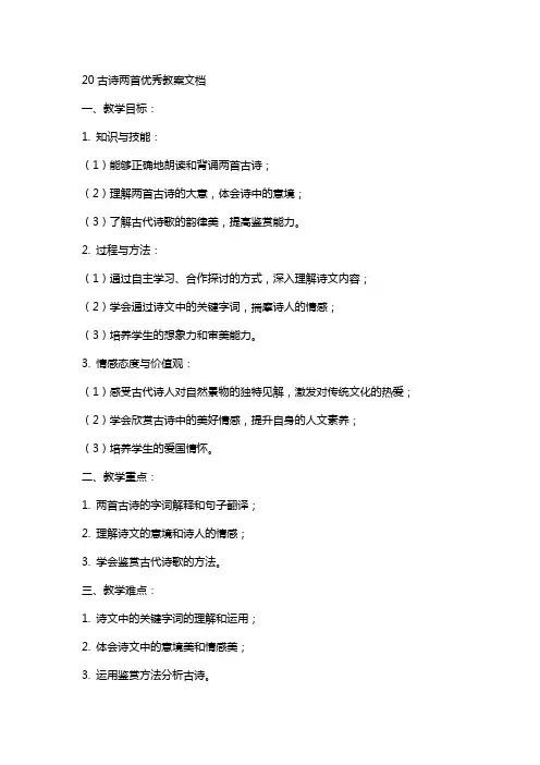 20古诗两首教案文档