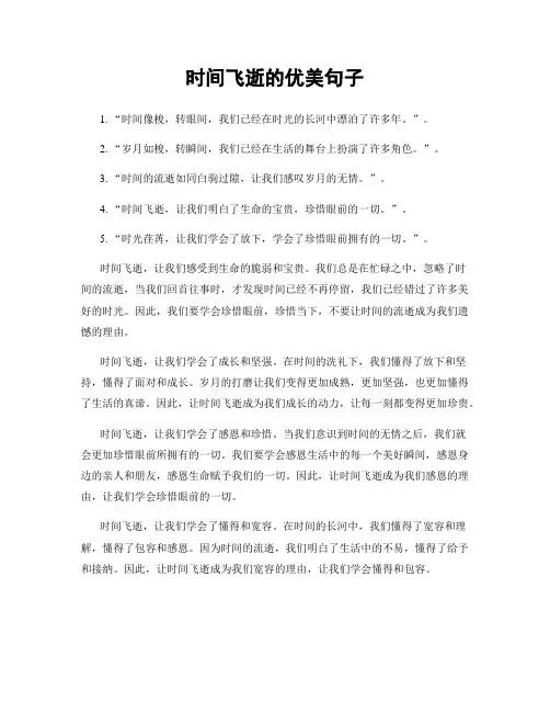 时间飞逝的优美句子
