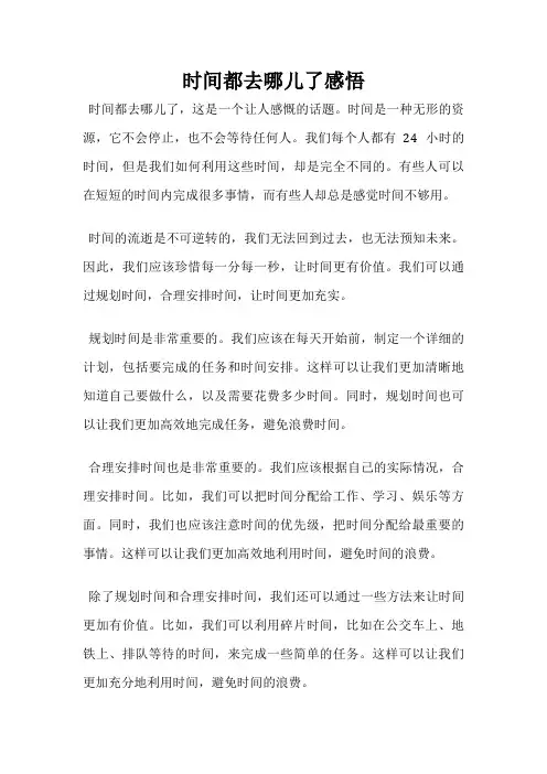 时间都去哪儿了感悟