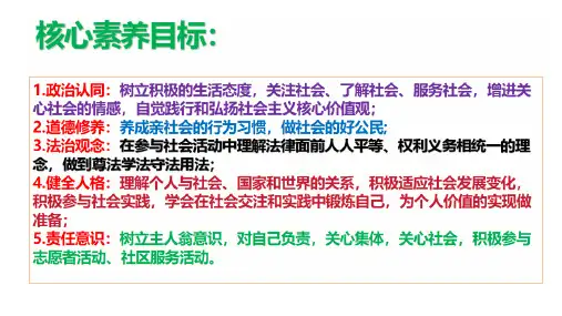在社会中成长---部编版道德与法治八年级上册