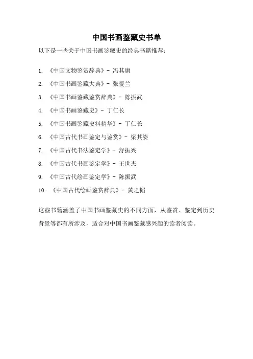中国书画鉴藏史书单