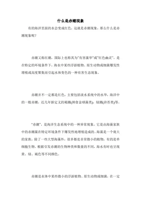 什么是赤潮现象