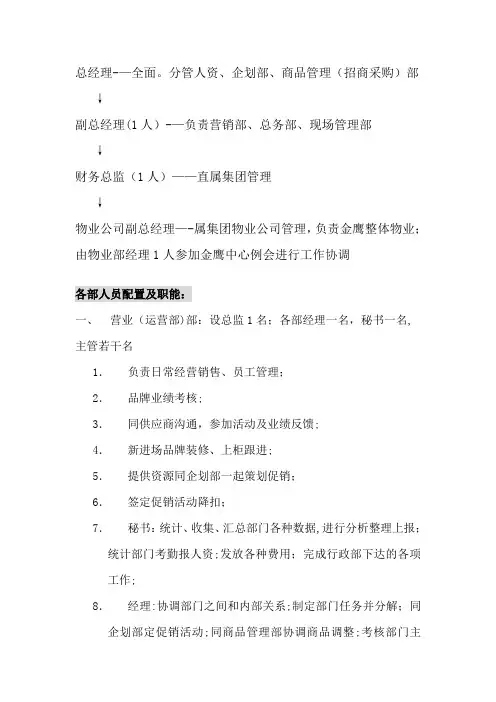 大型商场组织架构图(参考)