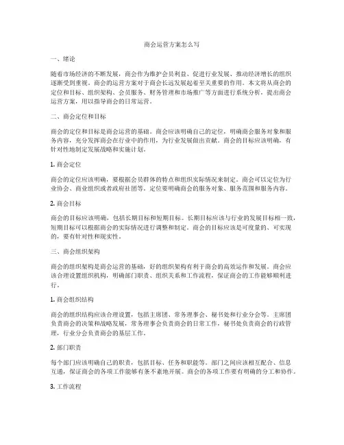 商会运营方案怎么写