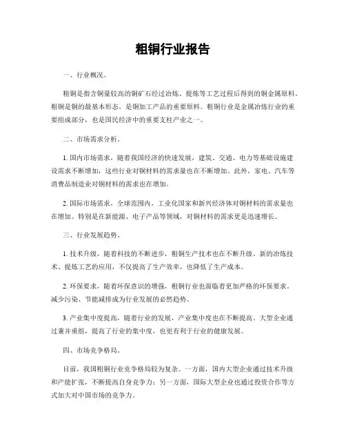 粗铜行业报告