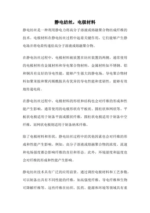 静电纺丝,电极材料