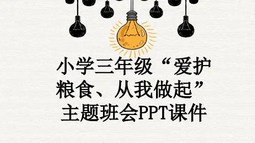 小学三年级“爱护粮食、从我做起”主题班会PPT课件