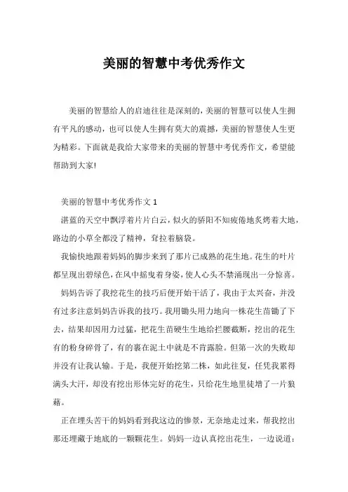 (中考作文)美丽的智慧中考优秀作文