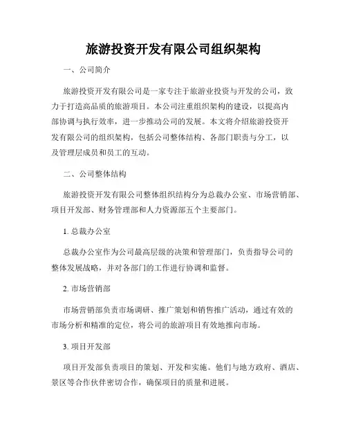 旅游投资开发有限公司组织架构