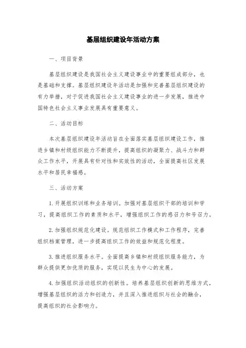 基层组织建设年活动方案