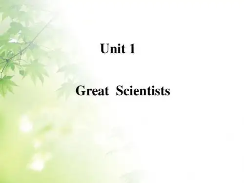人教版新课标英语必修5Unit1_Great_Scientists