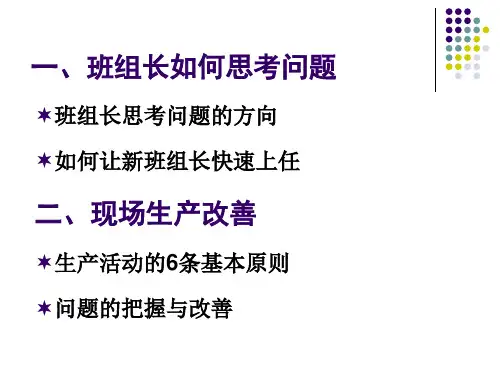 精选班组问题分析与现场改善