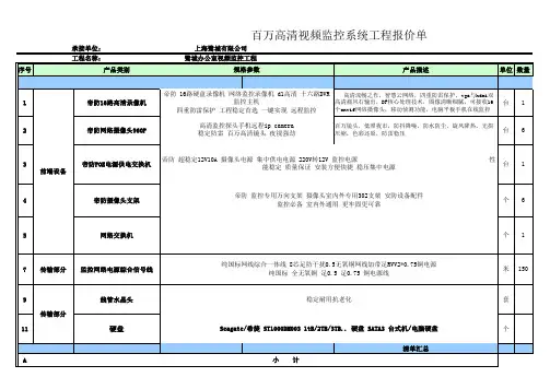 监控工程报价表