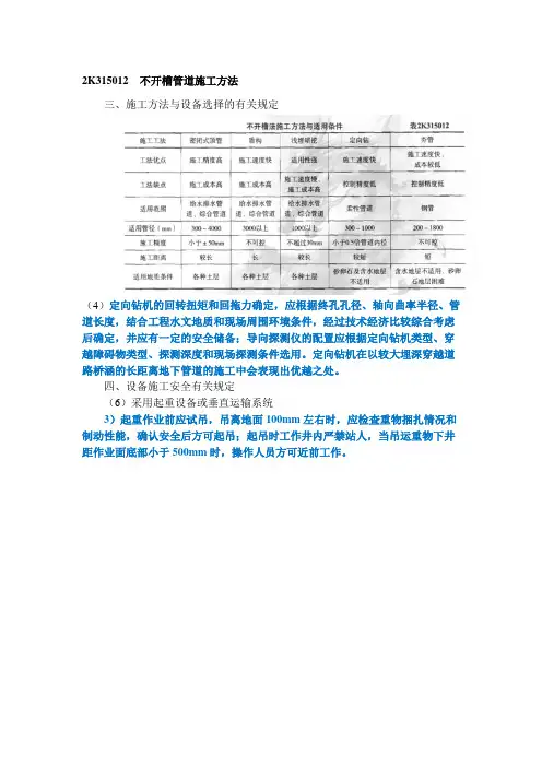 二建【市政】笔记45 不开槽施工技术