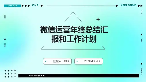微信运营年终总结汇报和工作计划PPT