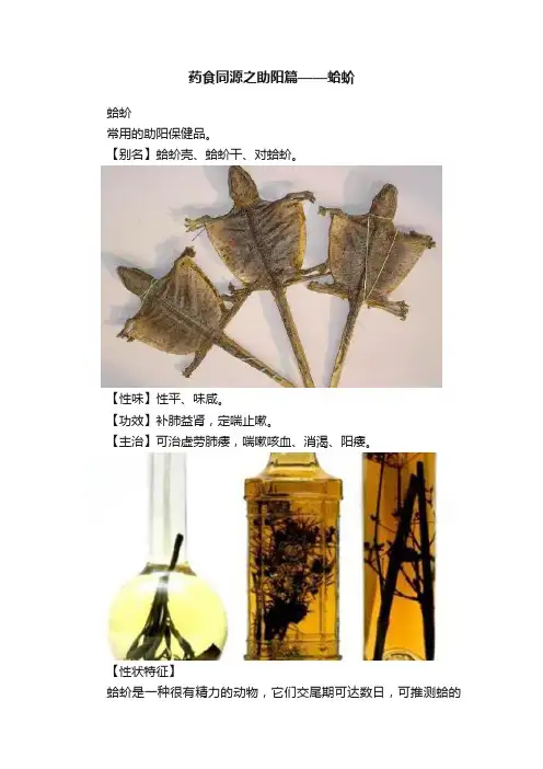 药食同源之助阳篇——蛤蚧