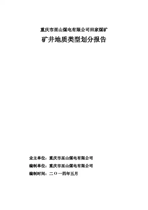 田家煤矿地质类型划分报告