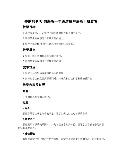 美丽的冬天-部编版一年级道德与法治上册教案