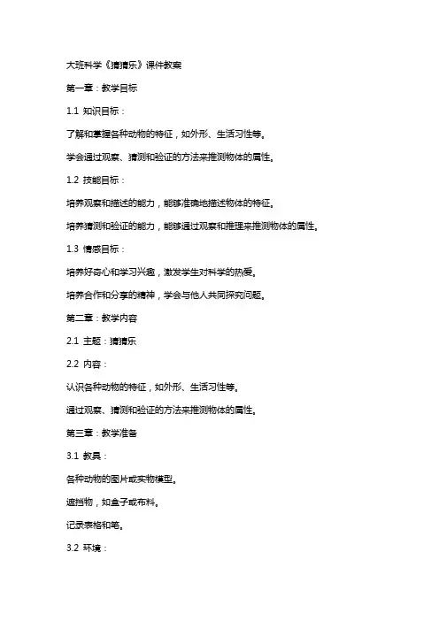 大班科学《猜猜乐》课件教案