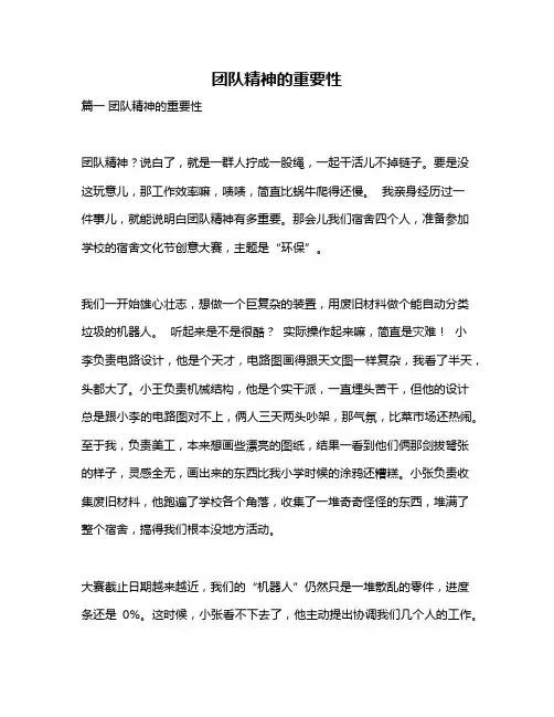 作文《团队精神的重要性》