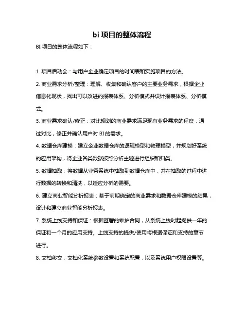 bi项目的整体流程