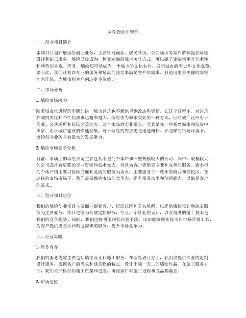 墙绘创业计划书