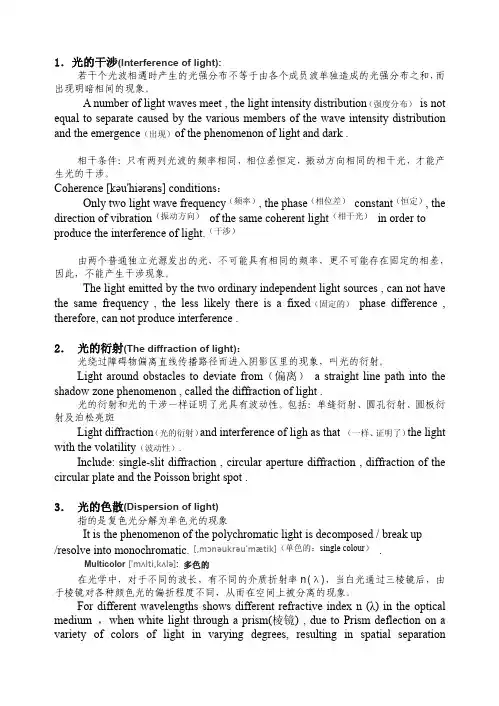 光学工程考研英语面试