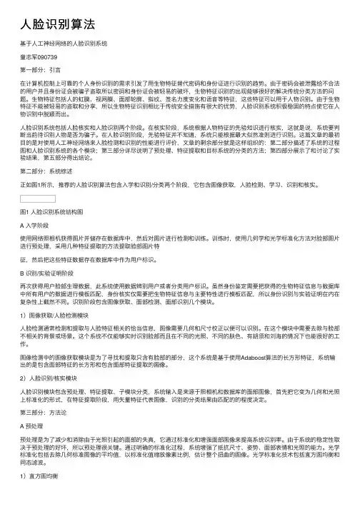 人脸识别算法