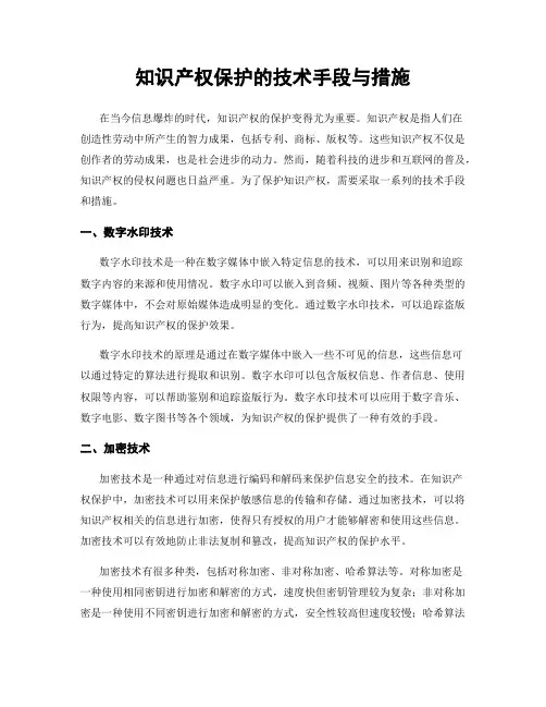 知识产权保护的技术手段与措施
