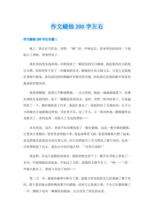 作文蜡烛200字左右