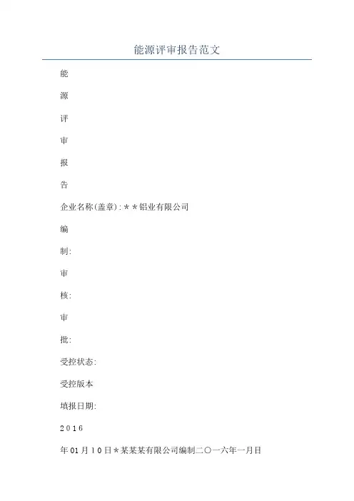能源评审报告范文