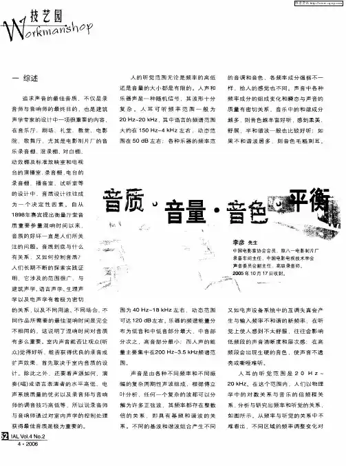 音质·音量·音色·平衡