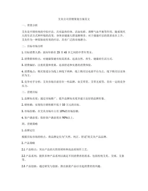 艾灸公司营销策划方案范文