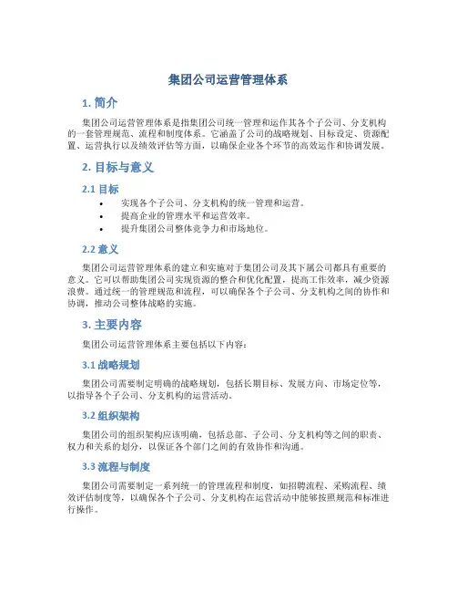 集团公司运营管理体系