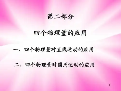 2运动学2四个物理量的应用