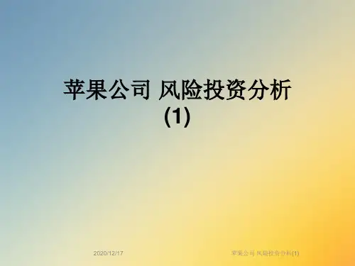 苹果公司 风险投资分析(1)