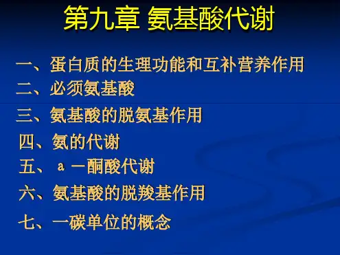 第九章氨基酸代谢