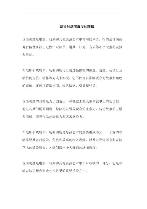 谈谈对场面调度的理解