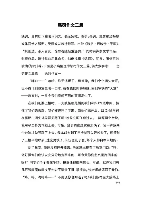 惩罚作文三篇