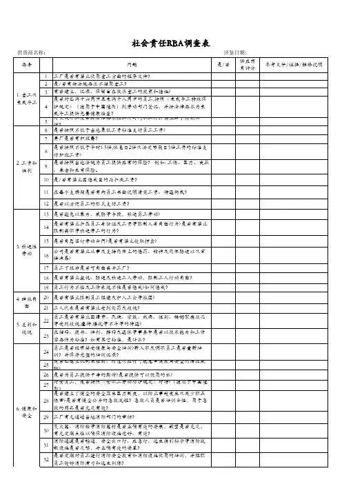 SAR-PM-0001-A社会责任RBA调查表